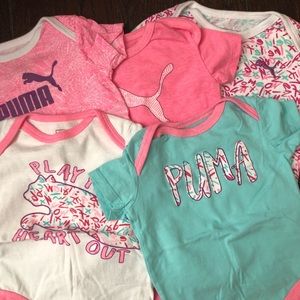 Lot of Baby Girl Puma Onesies